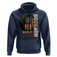 Bourbon Built America Vintage Distressed Graphic Hoodie American Flag Whiskey Barrel 1776 to 2026 Semiquincentennial Patriotic