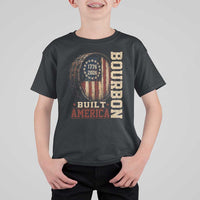 Bourbon Built America Vintage Distressed Graphic T Shirt For Kid American Flag Whiskey Barrel 1776 to 2026 Semiquincentennial Patriotic