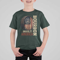 Bourbon Built America Vintage Distressed Graphic T Shirt For Kid American Flag Whiskey Barrel 1776 to 2026 Semiquincentennial Patriotic