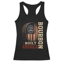 Bourbon Built America Vintage Distressed Graphic Racerback Tank Top American Flag Whiskey Barrel 1776 to 2026 Semiquincentennial Patriotic