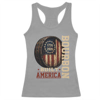 Bourbon Built America Vintage Distressed Graphic Racerback Tank Top American Flag Whiskey Barrel 1776 to 2026 Semiquincentennial Patriotic