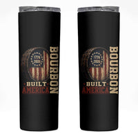 Bourbon Built America Vintage Distressed Graphic Skinny Tumbler American Flag Whiskey Barrel 1776 to 2026 Semiquincentennial Patriotic