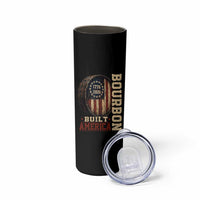 Bourbon Built America Vintage Distressed Graphic Skinny Tumbler American Flag Whiskey Barrel 1776 to 2026 Semiquincentennial Patriotic