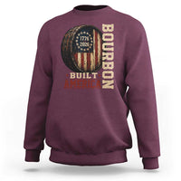 Bourbon Built America Vintage Distressed Graphic Sweatshirt American Flag Whiskey Barrel 1776 to 2026 Semiquincentennial Patriotic