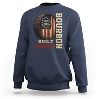 Bourbon Built America Vintage Distressed Graphic Sweatshirt American Flag Whiskey Barrel 1776 to 2026 Semiquincentennial Patriotic