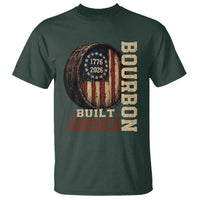 Bourbon Built America Vintage Distressed Graphic T Shirt American Flag Whiskey Barrel 1776 to 2026 Semiquincentennial Patriotic