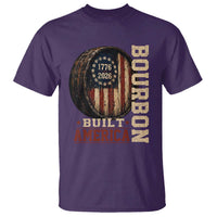Bourbon Built America Vintage Distressed Graphic T Shirt American Flag Whiskey Barrel 1776 to 2026 Semiquincentennial Patriotic