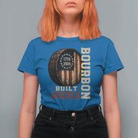 Bourbon Built America Vintage Distressed Graphic T Shirt For Women American Flag Whiskey Barrel 1776 to 2026 Semiquincentennial Patriotic