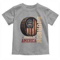 Bourbon Built America Vintage Distressed Graphic Toddler T Shirt American Flag Whiskey Barrel 1776 to 2026 Semiquincentennial Patriotic