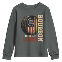 Bourbon Built America Vintage Distressed Graphic Youth Sweatshirt American Flag Whiskey Barrel 1776 to 2026 Semiquincentennial Patriotic