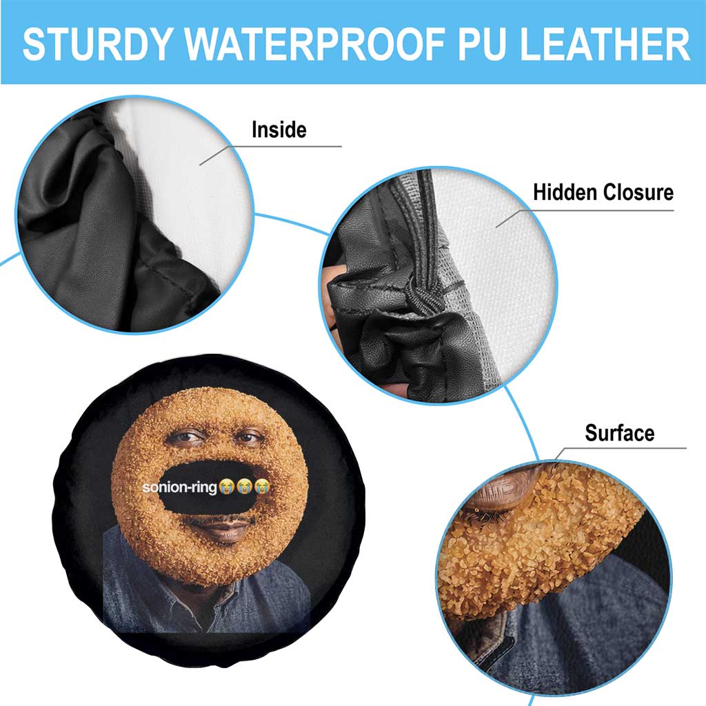 Funny Sonion Ring Cursed Meme Graphic Spare Tire Cover Surreal Deep Fried Onion Ring Joke
