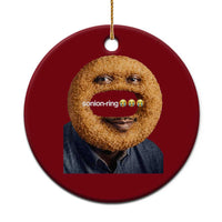 Funny Sonion Ring Cursed Meme Graphic Ceramic Ornament Surreal Deep Fried Onion Ring Joke