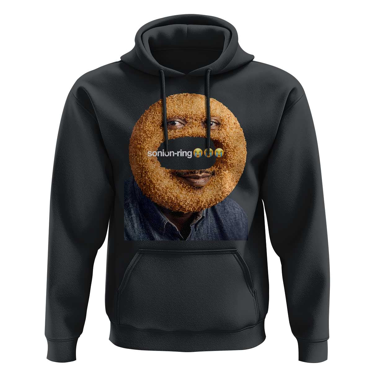 Funny Sonion Ring Cursed Meme Graphic Hoodie Surreal Deep Fried Onion Ring Joke
