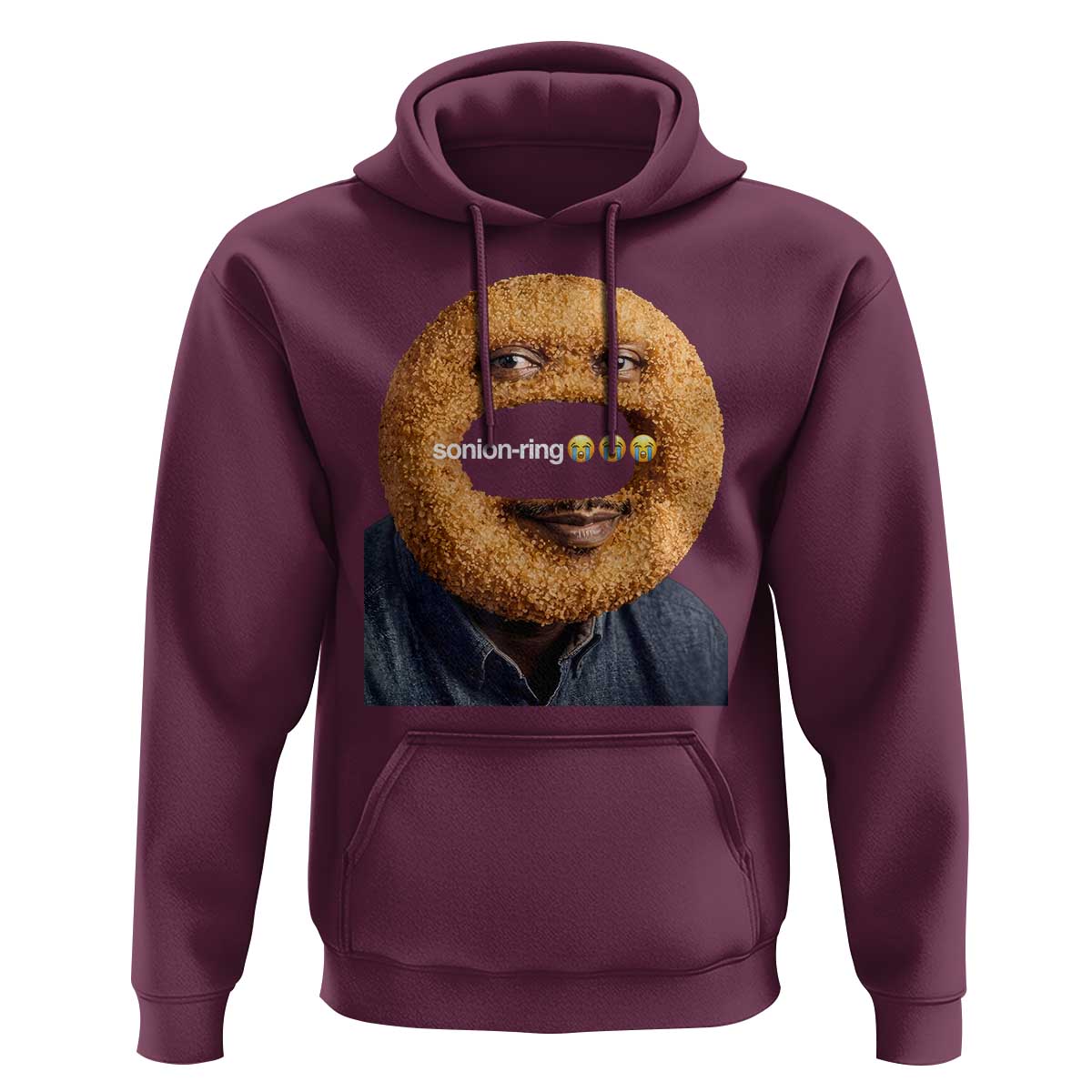 Funny Sonion Ring Cursed Meme Graphic Hoodie Surreal Deep Fried Onion Ring Joke