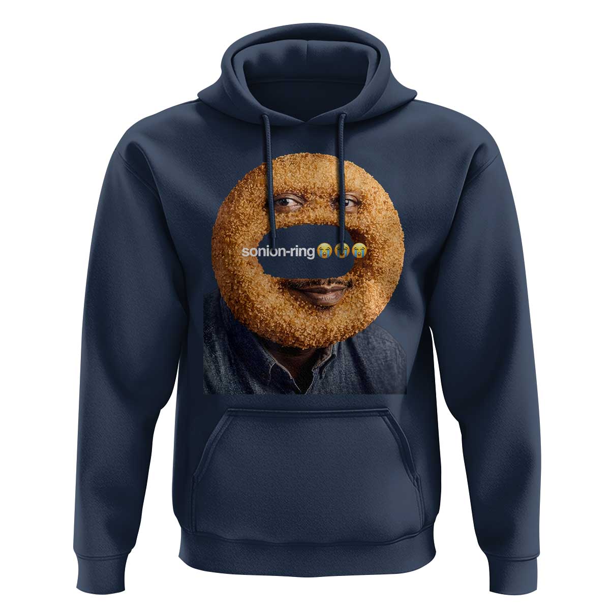 Funny Sonion Ring Cursed Meme Graphic Hoodie Surreal Deep Fried Onion Ring Joke