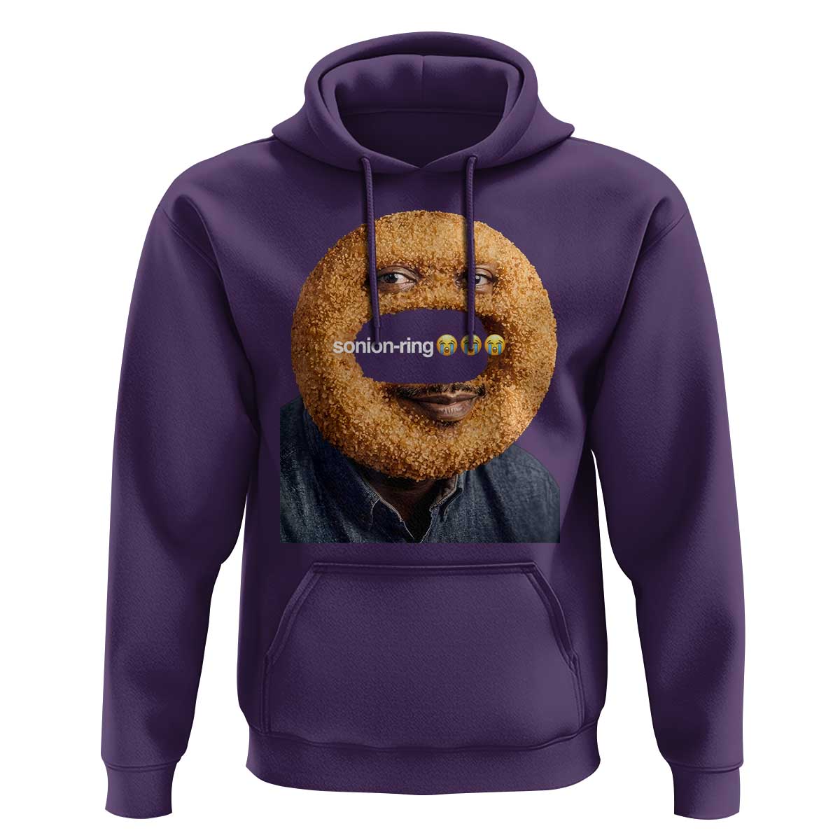 Funny Sonion Ring Cursed Meme Graphic Hoodie Surreal Deep Fried Onion Ring Joke