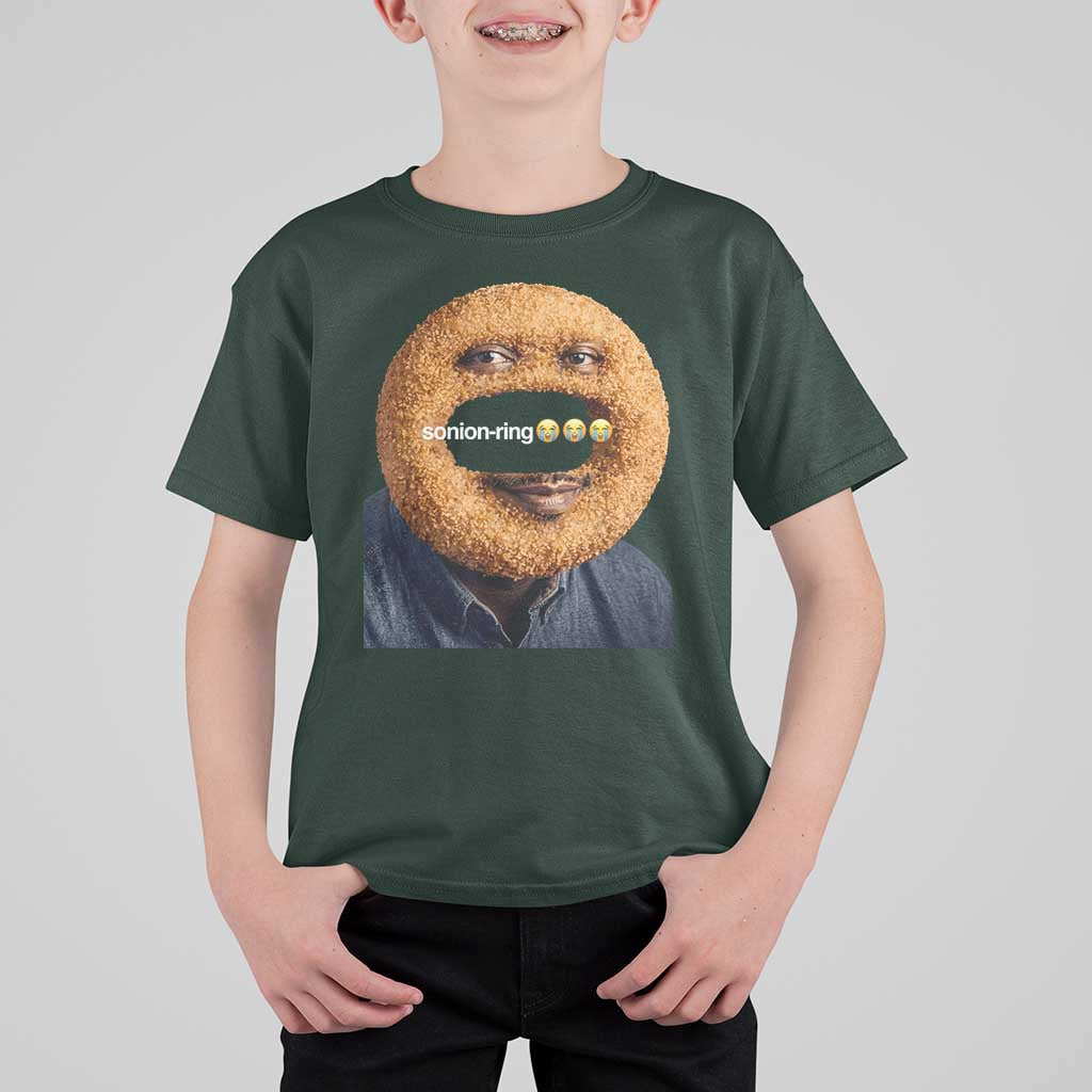 Funny Sonion Ring Cursed Meme Graphic T Shirt For Kid Surreal Deep Fried Onion Ring Joke