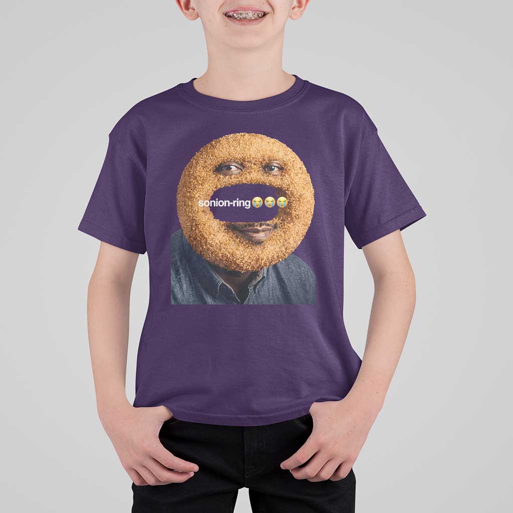 Funny Sonion Ring Cursed Meme Graphic T Shirt For Kid Surreal Deep Fried Onion Ring Joke