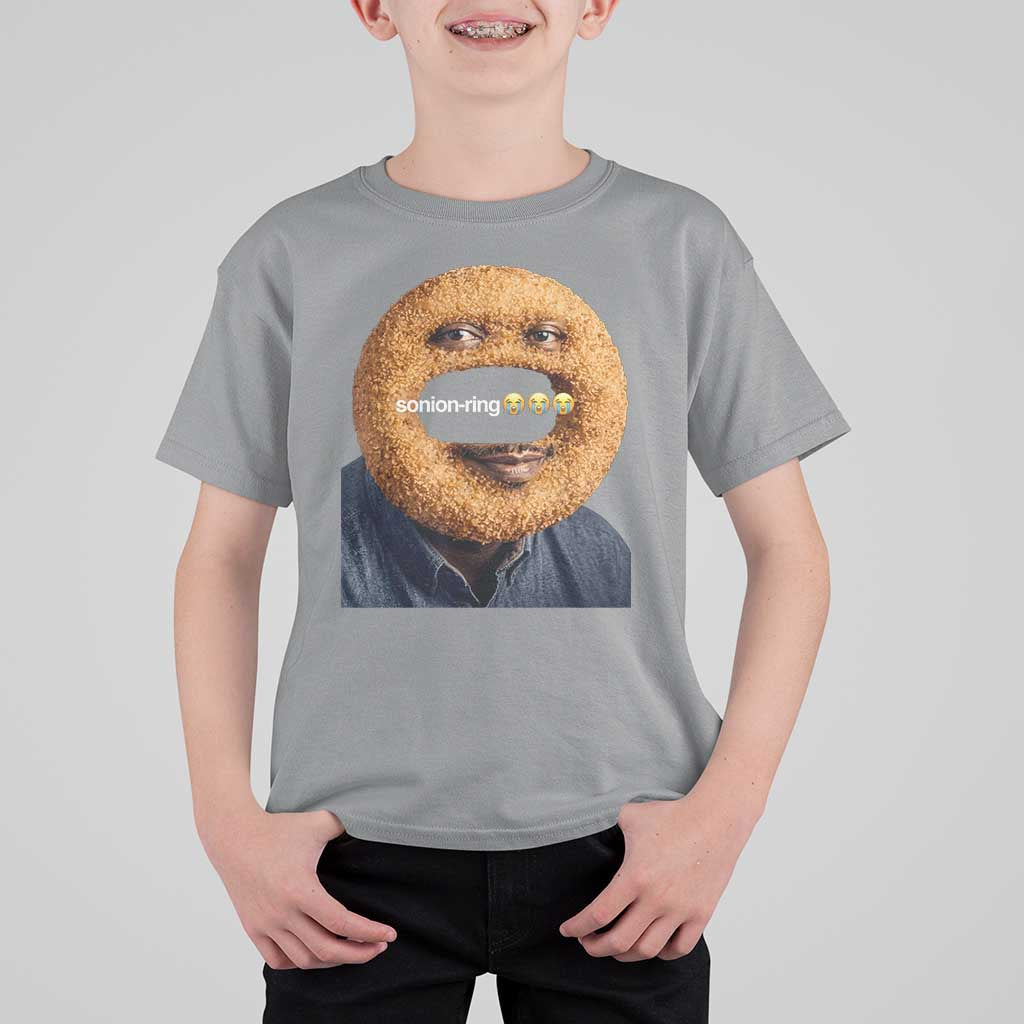 Funny Sonion Ring Cursed Meme Graphic T Shirt For Kid Surreal Deep Fried Onion Ring Joke