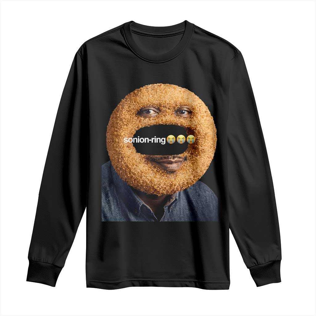 Funny Sonion Ring Cursed Meme Graphic Long Sleeve Shirt Surreal Deep Fried Onion Ring Joke