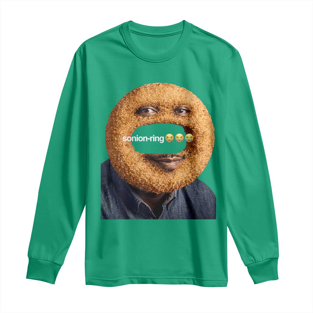 Funny Sonion Ring Cursed Meme Graphic Long Sleeve Shirt Surreal Deep Fried Onion Ring Joke