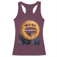 Funny Sonion Ring Cursed Meme Graphic Racerback Tank Top Surreal Deep Fried Onion Ring Joke