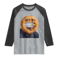 Funny Sonion Ring Cursed Meme Graphic Raglan Shirt Surreal Deep Fried Onion Ring Joke