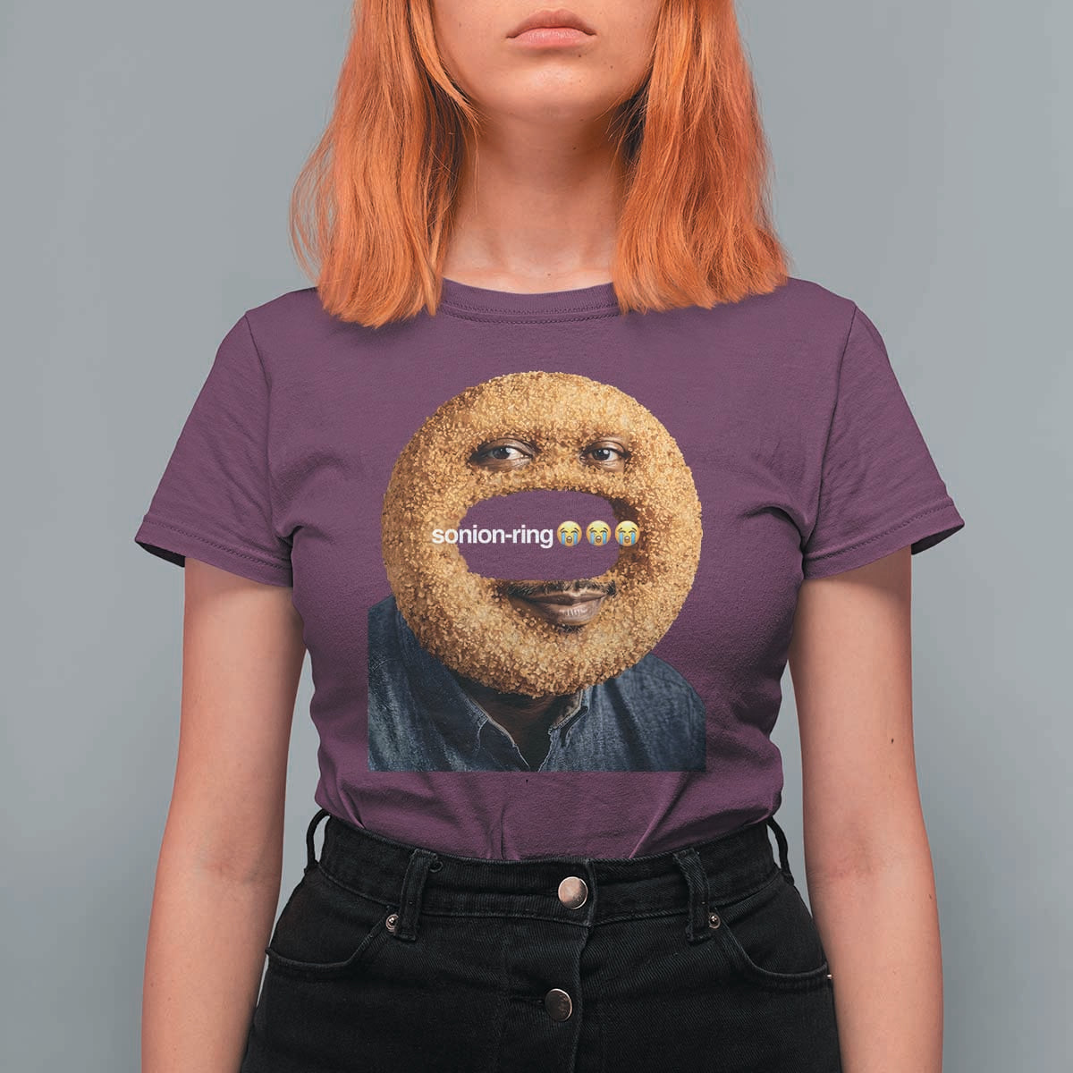 Funny Sonion Ring Cursed Meme Graphic T Shirt For Women Surreal Deep Fried Onion Ring Joke