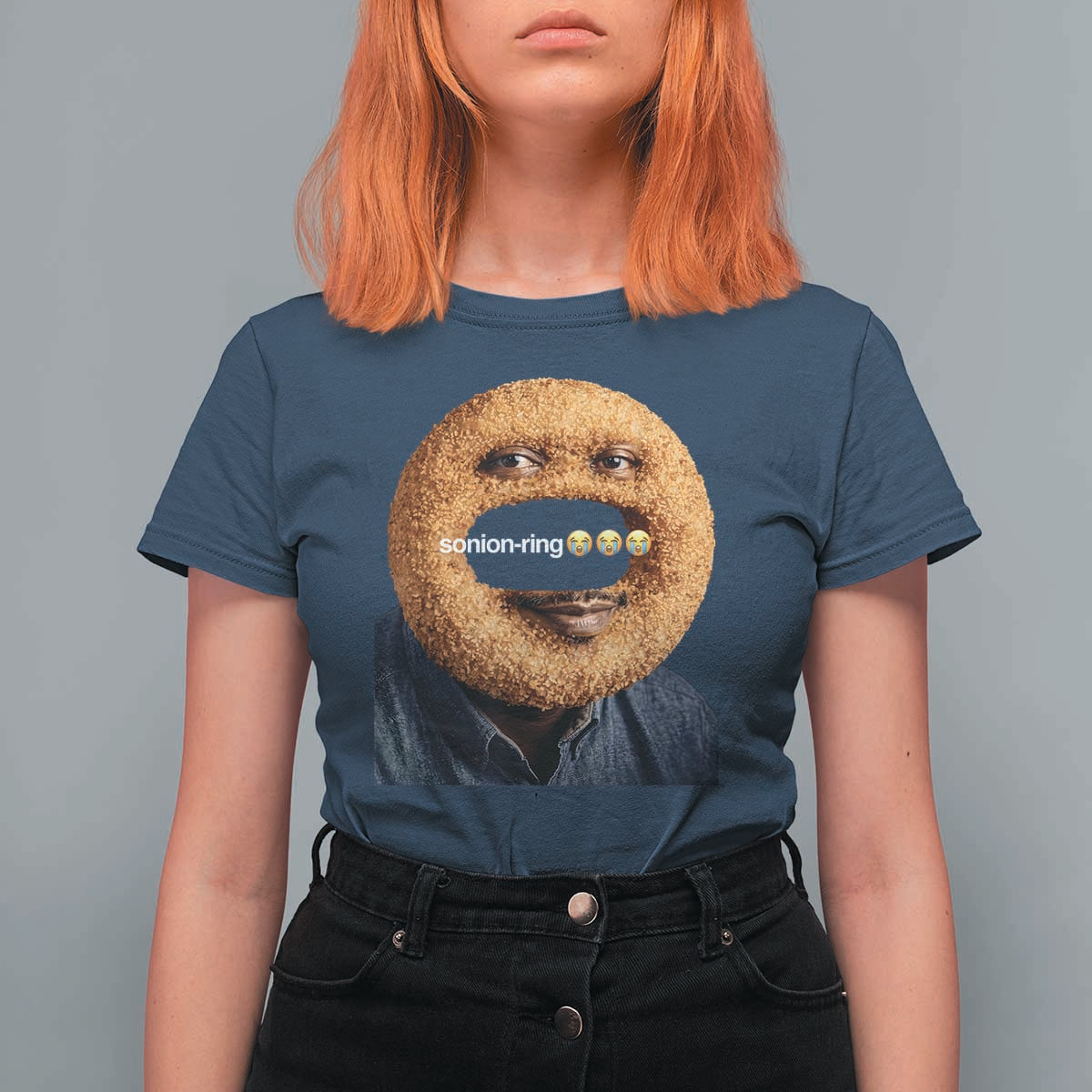 Funny Sonion Ring Cursed Meme Graphic T Shirt For Women Surreal Deep Fried Onion Ring Joke