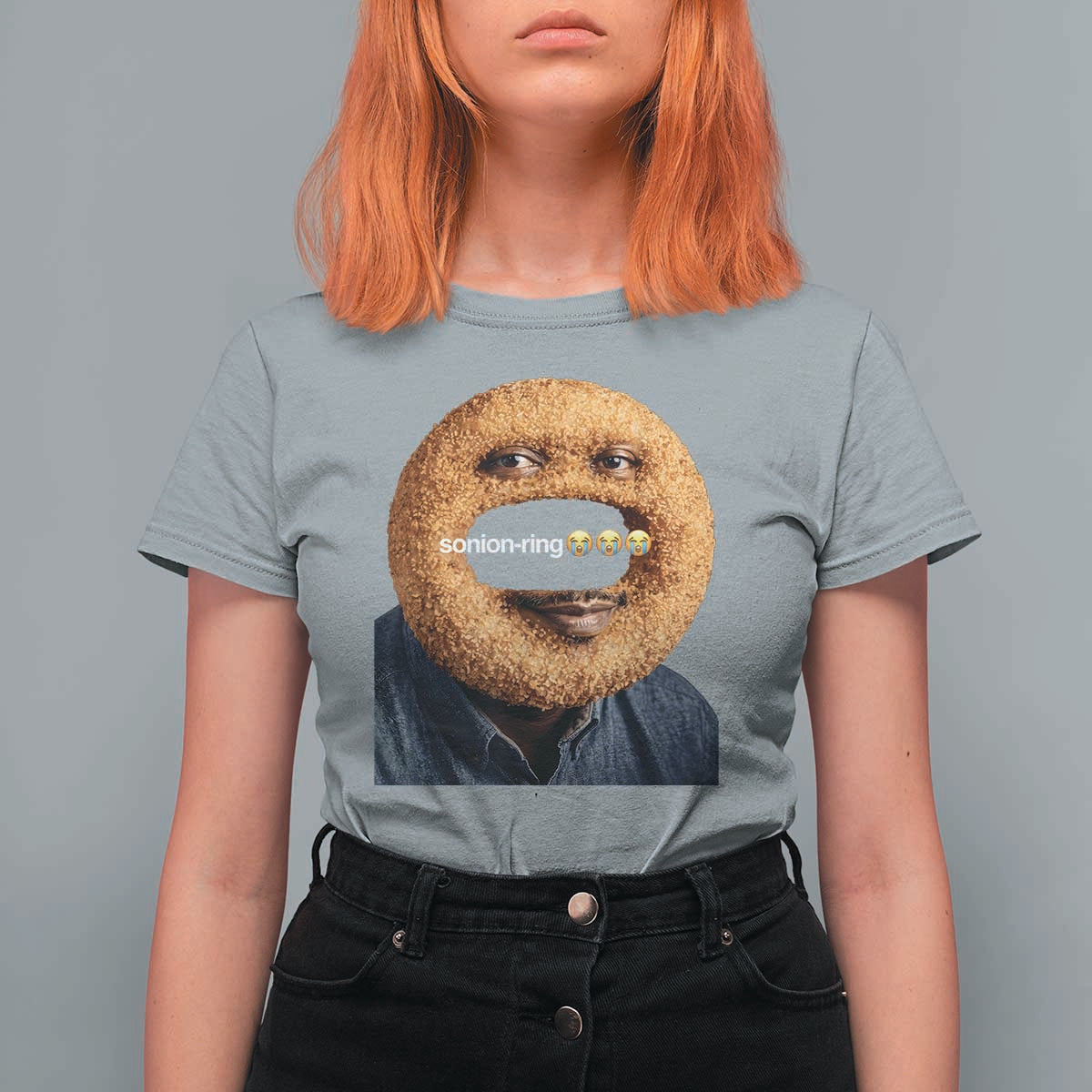 Funny Sonion Ring Cursed Meme Graphic T Shirt For Women Surreal Deep Fried Onion Ring Joke