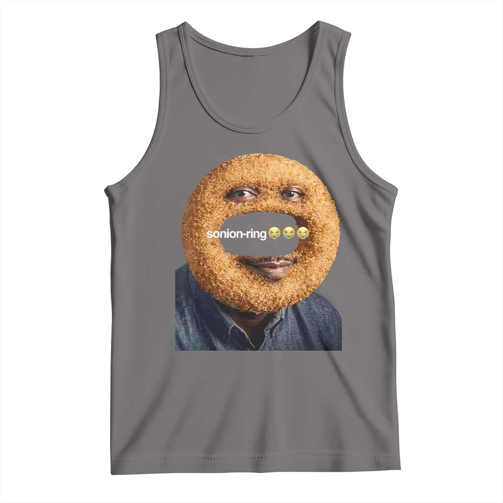 Funny Sonion Ring Cursed Meme Graphic Tank Top Surreal Deep Fried Onion Ring Joke