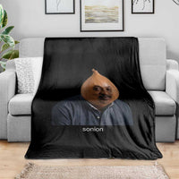 Viral Sonion Surreal Meme Throw Blanket Funny Crying Onion Man Aesthetic Joke