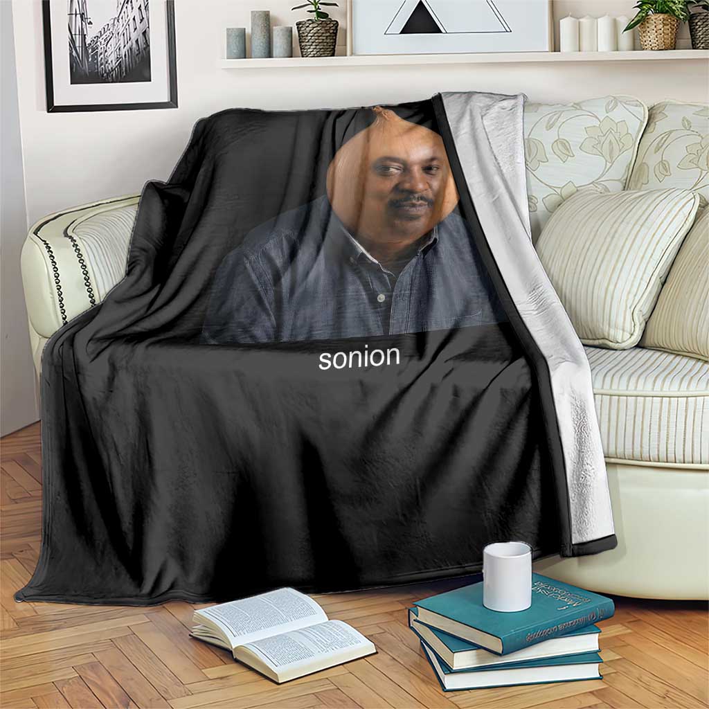 Viral Sonion Surreal Meme Throw Blanket Funny Crying Onion Man Aesthetic Joke