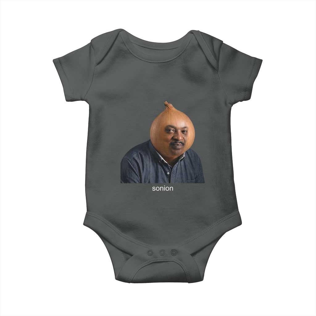 Viral Sonion Surreal Meme Baby Onesie Funny Crying Onion Man Aesthetic Joke
