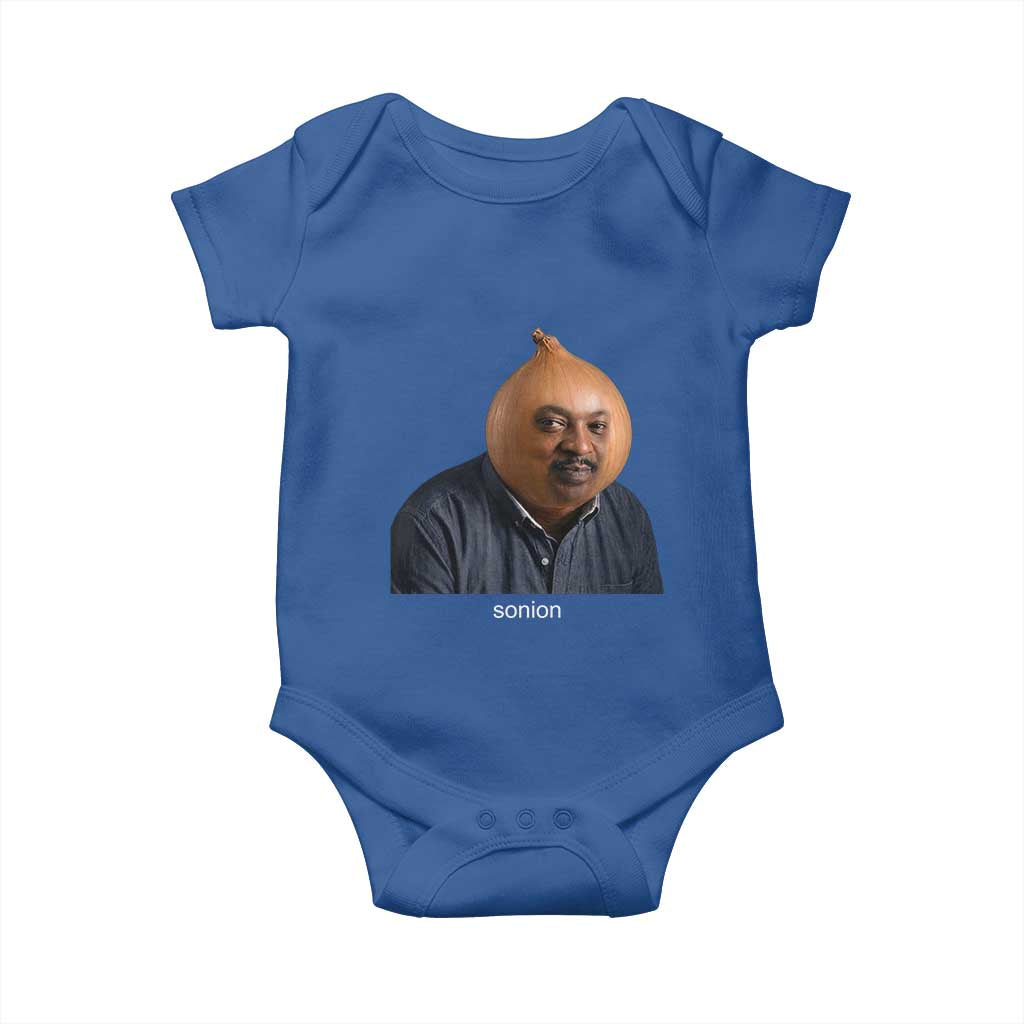 Viral Sonion Surreal Meme Baby Onesie Funny Crying Onion Man Aesthetic Joke