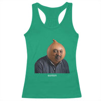 Viral Sonion Surreal Meme Racerback Tank Top Funny Crying Onion Man Aesthetic Joke