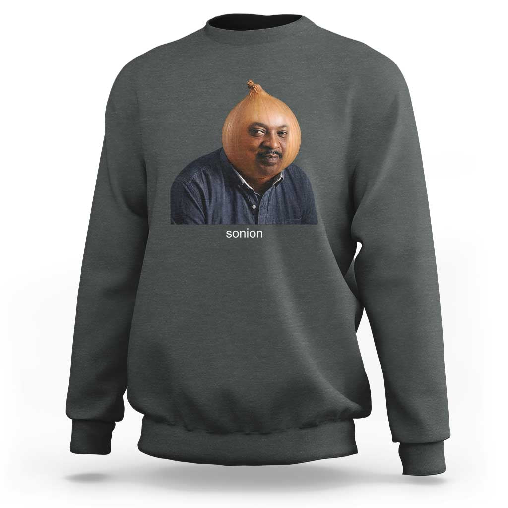 Viral Sonion Surreal Meme Sweatshirt Funny Crying Onion Man Aesthetic Joke