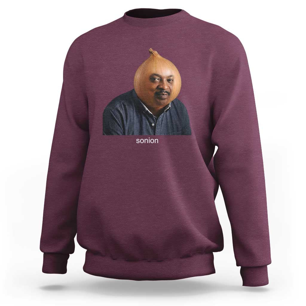 Viral Sonion Surreal Meme Sweatshirt Funny Crying Onion Man Aesthetic Joke