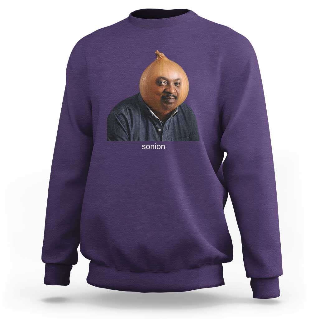 Viral Sonion Surreal Meme Sweatshirt Funny Crying Onion Man Aesthetic Joke