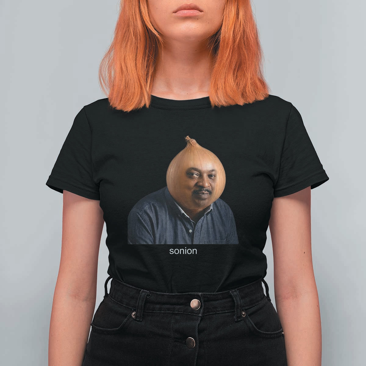 Viral Sonion Surreal Meme T Shirt For Women Funny Crying Onion Man Aesthetic Joke