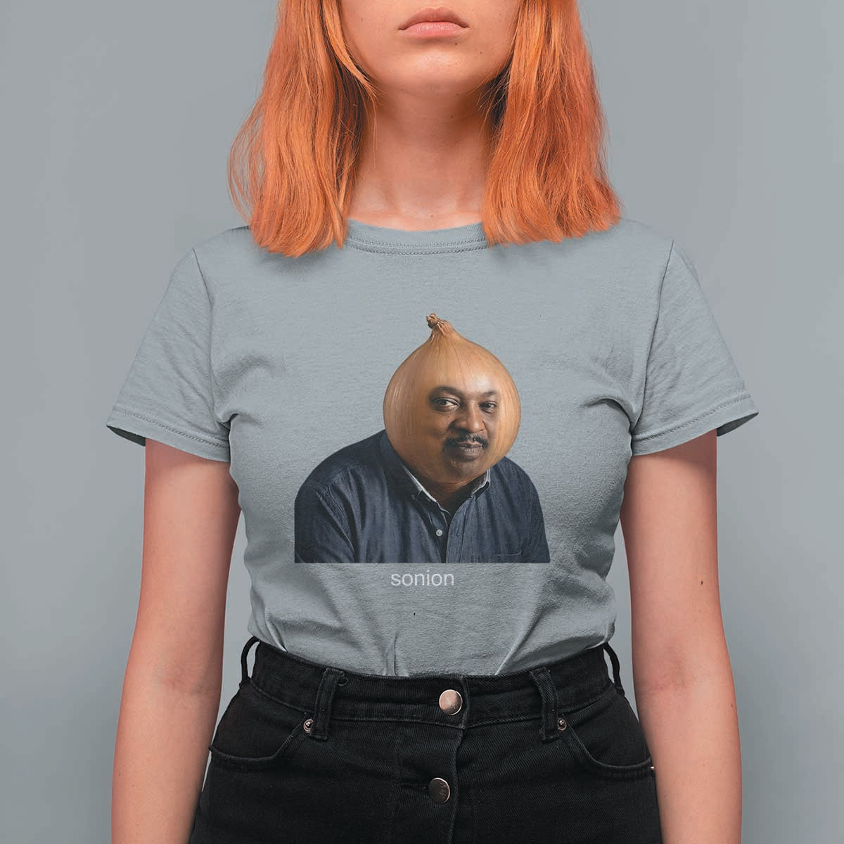 Viral Sonion Surreal Meme T Shirt For Women Funny Crying Onion Man Aesthetic Joke