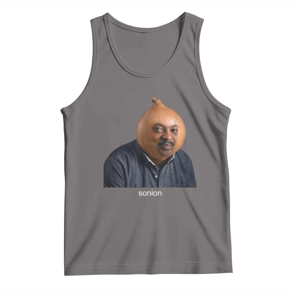 Viral Sonion Surreal Meme Tank Top Funny Crying Onion Man Aesthetic Joke