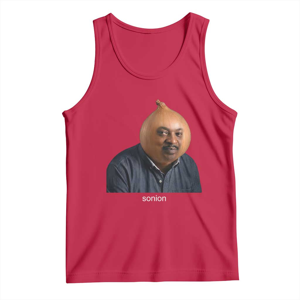 Viral Sonion Surreal Meme Tank Top Funny Crying Onion Man Aesthetic Joke