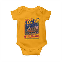 Get In Loser We're Crossing The Delaware 1776 to 2026 Retro Baby Onesie Funny George Washington Patriotic Fireworks Semiquincentennial