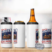 Get In Loser We're Crossing The Delaware 1776 to 2026 Retro 4 in 1 Can Cooler Tumbler Funny George Washington Patriotic Fireworks Semiquincentennial
