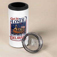 Get In Loser We're Crossing The Delaware 1776 to 2026 Retro 4 in 1 Can Cooler Tumbler Funny George Washington Patriotic Fireworks Semiquincentennial