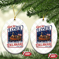 Get In Loser We're Crossing The Delaware 1776 to 2026 Retro Ceramic Ornament Funny George Washington Patriotic Fireworks Semiquincentennial