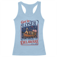 Get In Loser We're Crossing The Delaware 1776 to 2026 Retro Racerback Tank Top Funny George Washington Patriotic Fireworks Semiquincentennial