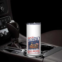 Get In Loser We're Crossing The Delaware 1776 to 2026 Retro Skinny Tumbler Funny George Washington Patriotic Fireworks Semiquincentennial