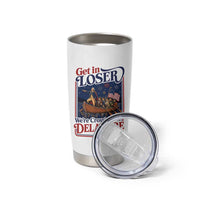 Get In Loser We're Crossing The Delaware 1776 to 2026 Retro Tumbler Cup Funny George Washington Patriotic Fireworks Semiquincentennial